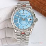 Swiss Grade A Rolex Sky-Dweller 42mm Ice Blue Stainless Steel 904L Watches